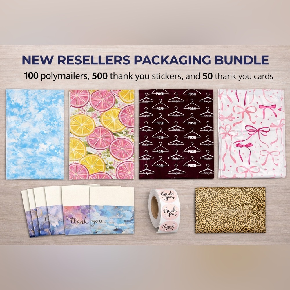 ✨New Resellers Packaging Bundle✨
100 Polymailers•500 Stickers•50 Thank You Cards